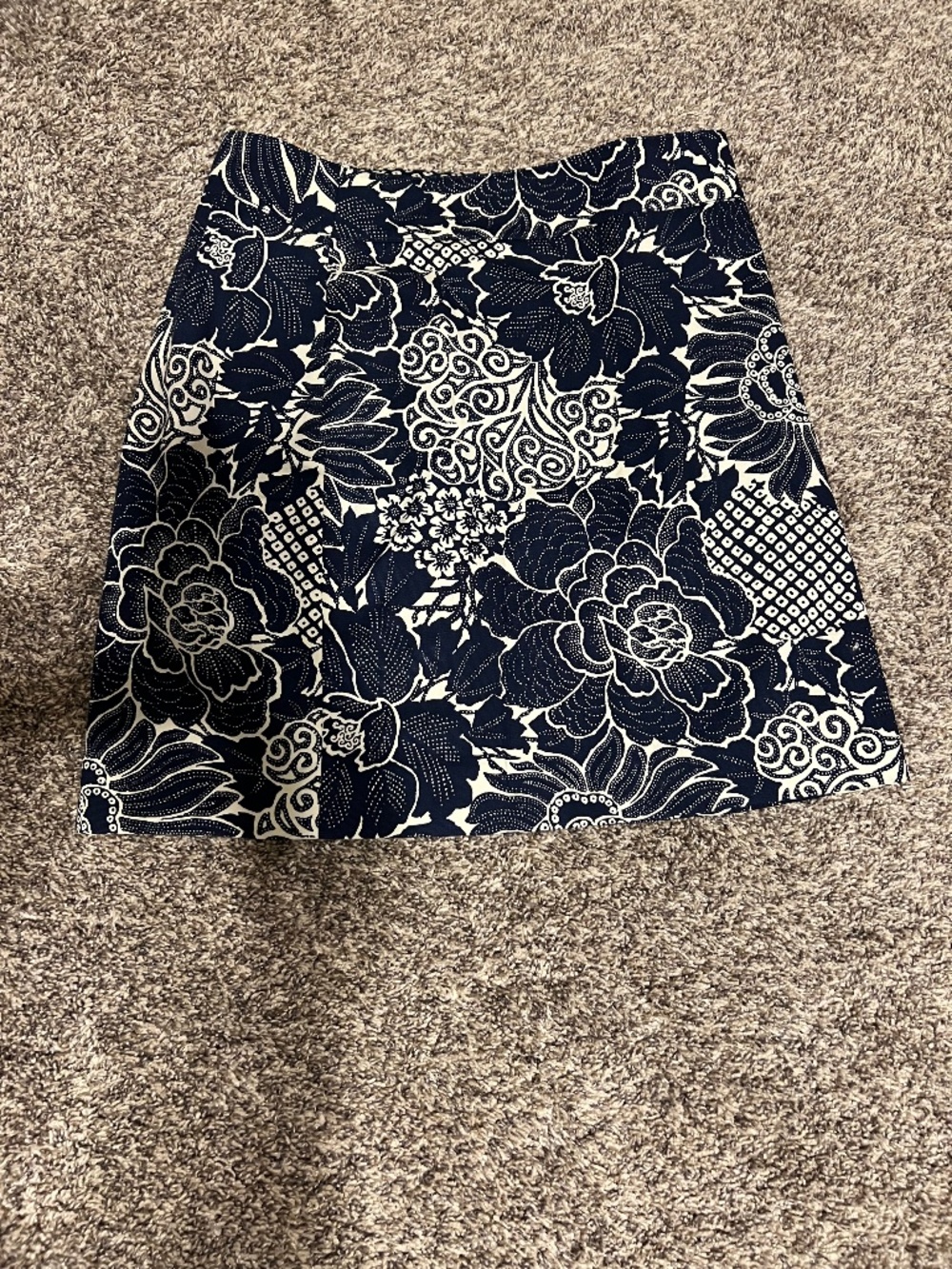 Talbots Navy blue and white mini skirt